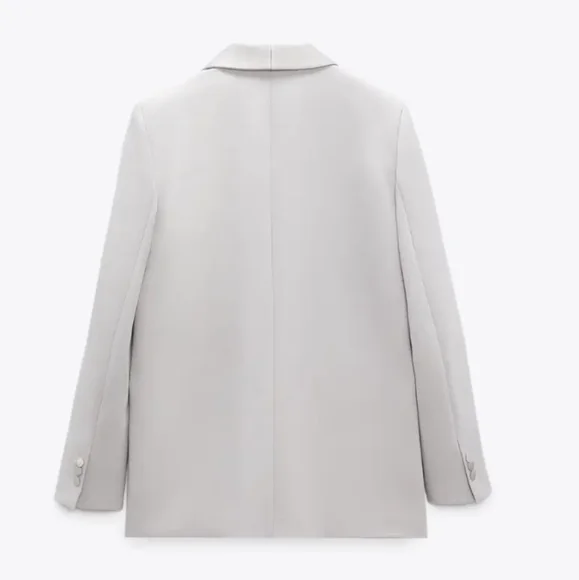 Zara * Satin Effect Blazer Jacket Gray size XS and S New - Picture 8 of 13